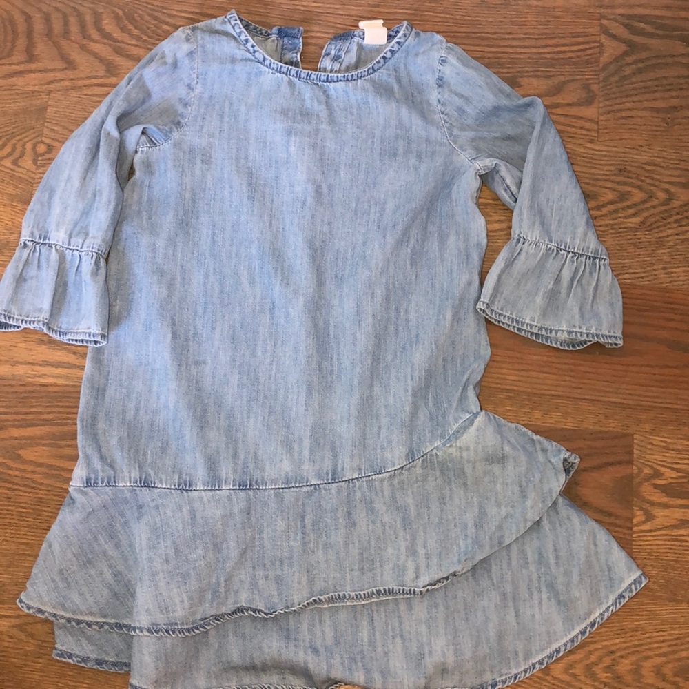 GAP Girls denim dress with ruffles!